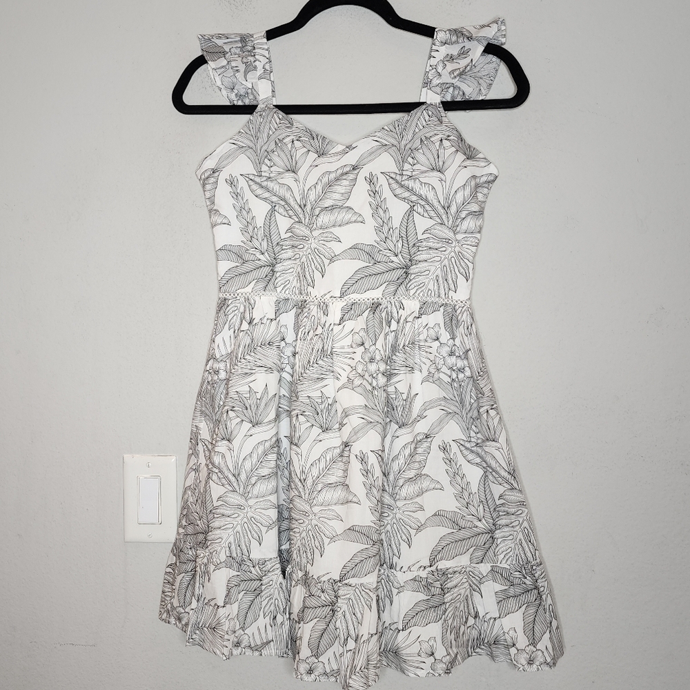 NWT Janie and Jack White Palm Cutwork Trim Dress‎ Kids Size 14 Cotton